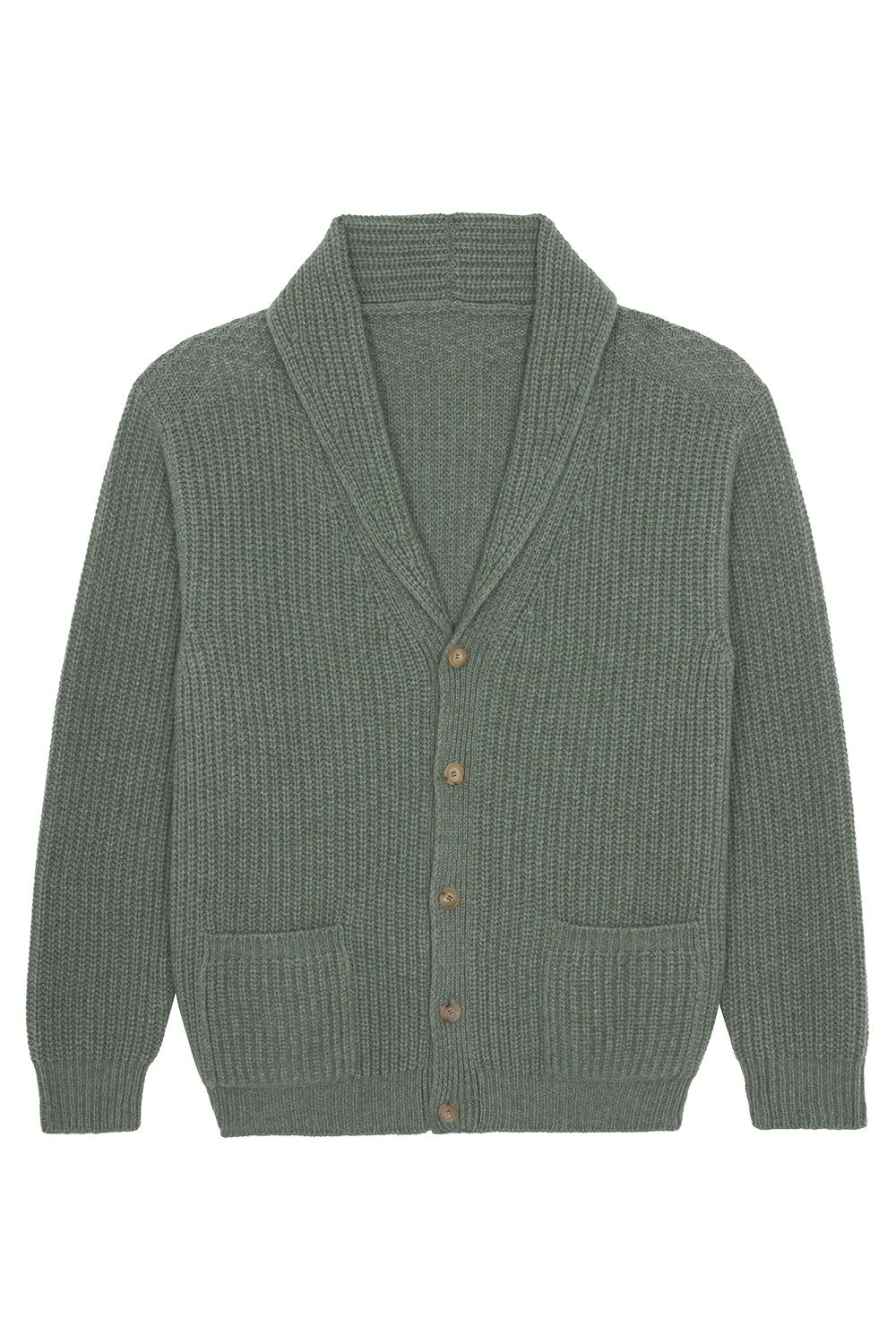 Verdigris cashmere cardigan men - packshot | Philippe | Linnea Lund