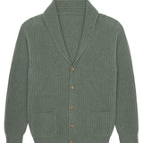 Verdigris cashmere cardigan men - packshot | Philippe | Linnea Lund