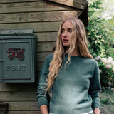 Green cropped cashmere sweater crewneck | Pia | Linnea Lund