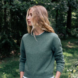 Green cropped cashmere sweater crewneck | Pia | Linnea Lund