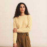 Yellow cropped cashmere sweater crewneck | Pia | Linnea Lund