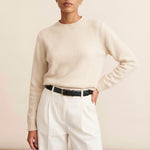 White cropped cashmere sweater crewneck | Pia | Linnea Lund