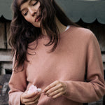 Rose gold cropped cashmere sweater crewneck | Pia | Linnea Lund