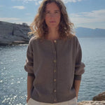 Oversized thick brown cashmere cardigan | Gabriella | Linnea Lund
