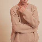 Ribbed beige men cashmere sweater - video | Edward | Linnea Lund