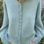 Aqua blue cashmere cardigan women | Gabriella - video | Linnea Lund