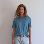 Cashmere and silk tee-shirt turquoise | Elio | Linnea Lund