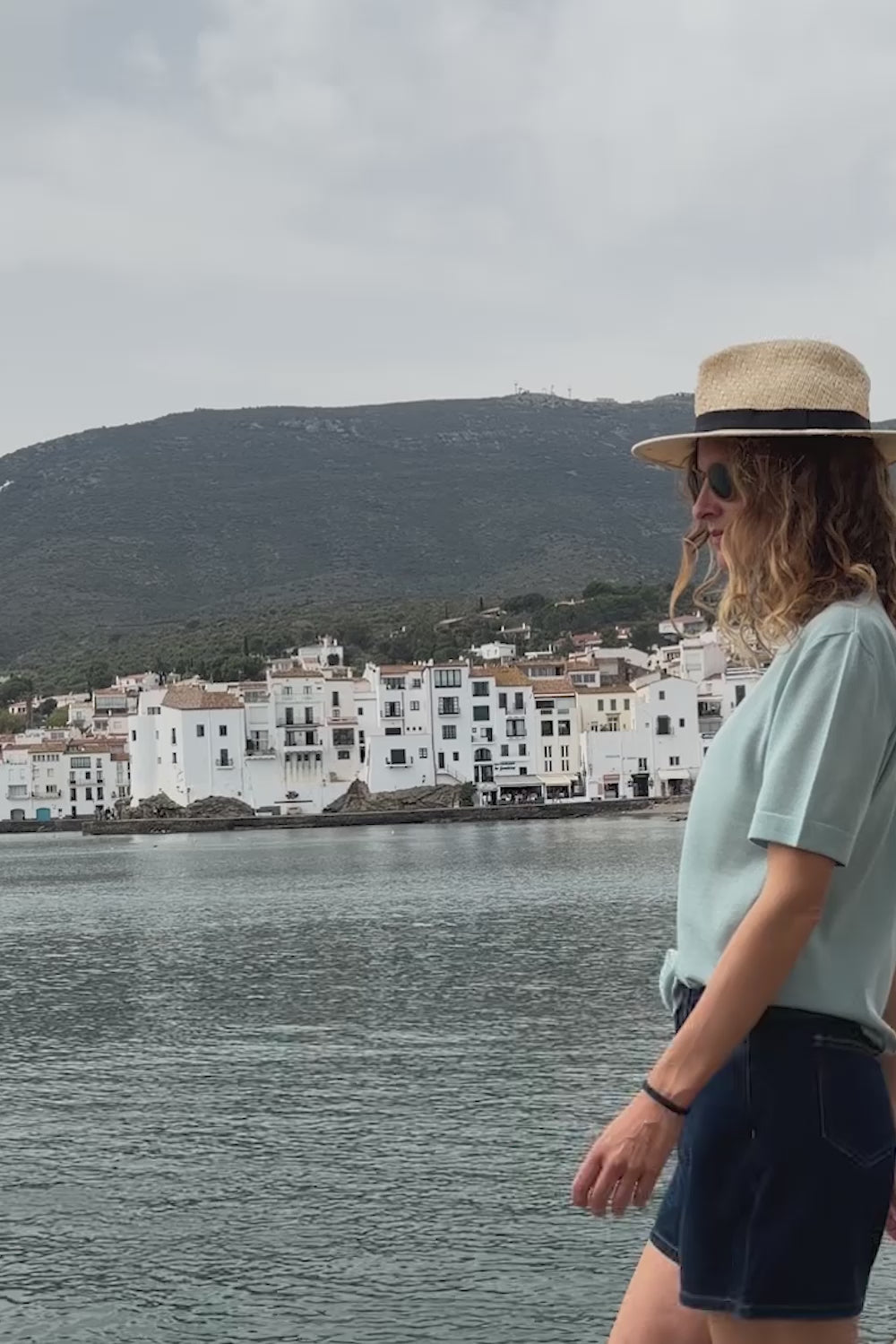 Cashmere and silk tee-shirt aqua blue | Elio | Linnea Lund