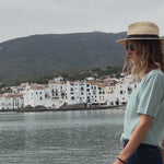 Cashmere and silk tee-shirt aqua blue | Elio | Linnea Lund