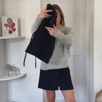 Midnight blue cashmere balaclava with diamond pattern video | Marine | Linnea Lund