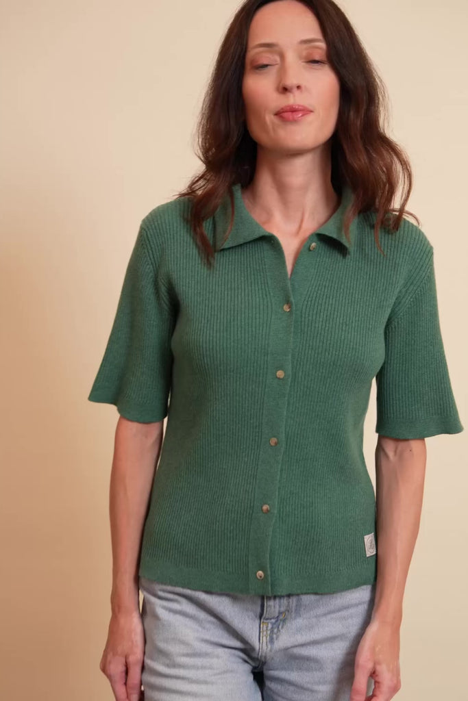 Cashmere polo women green - video | Elise | Linnea Lund