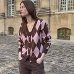 Brown jacquard cashmere cardigan women - Video | Ebbe | Linnea Lund 