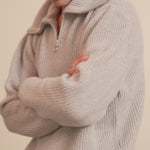 Zip collar light grey cashmere sweater for men - video | Sam | Linnea Lund