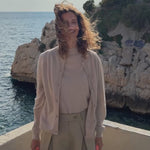 Women lightweight cashmere cardigan beige | Grace | Linnea Lund