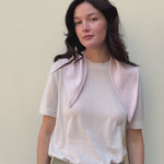 Cashmere and silk tee-shirt white | Elio | Linnea Lund