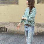 Aqua blue cashmere sweater women | Sarah | Linnea Lund 