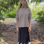 Textured beige turtleneck cashmere sweater | Charlotte | Linnea Lund