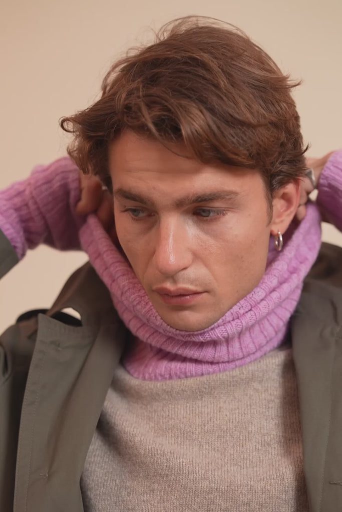 bubblegum pink cashmere collar men - video | Maya | Linnea Lund
