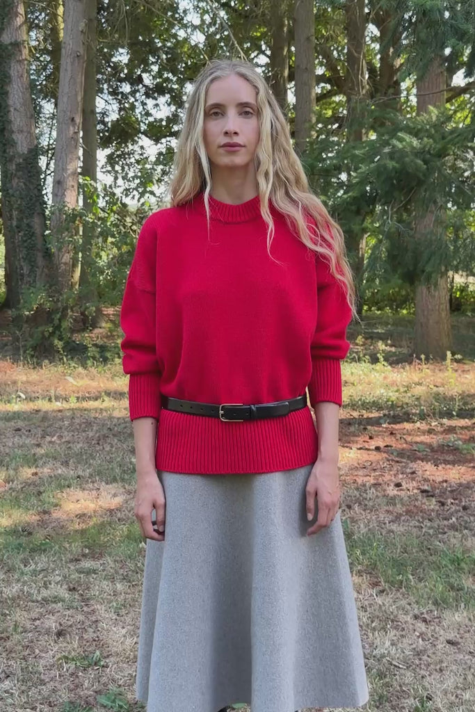 Flash red cashmere sweater women - packshot | Francesca | Linnea Lund