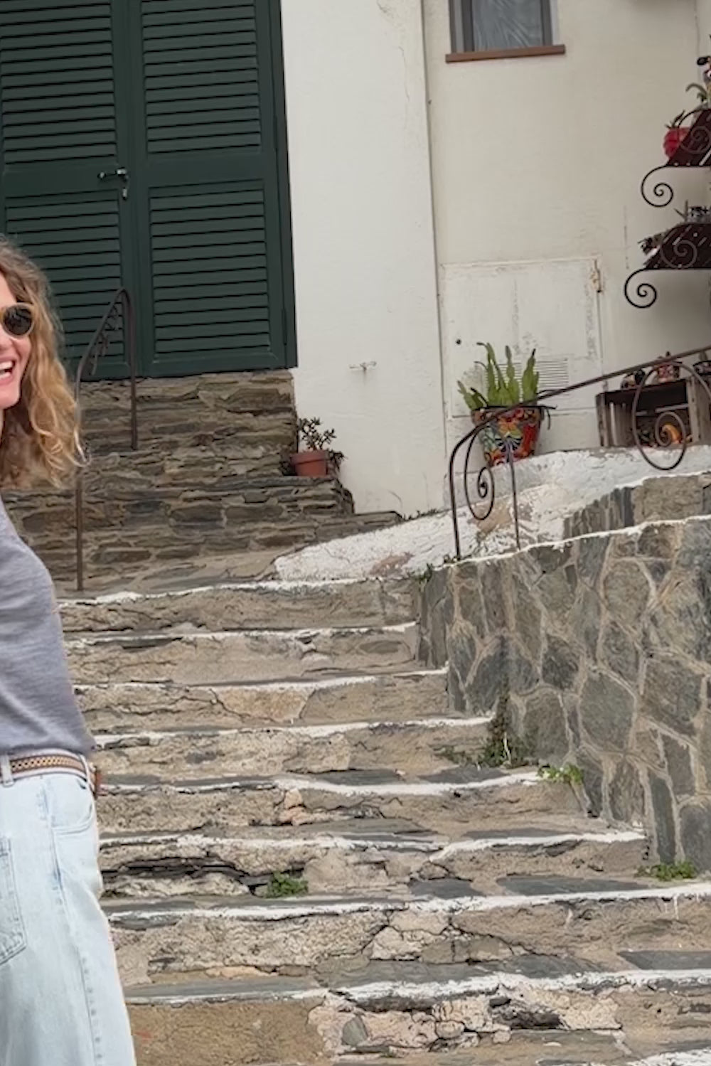 Cashmere and silk tee-shirt grey | Elio | Linnea Lund