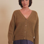 Green ochre cashmere cardigan women - video| Charlot | Linnea Lund