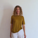 Cashmere and silk tee-shirt bronze | Elio | Linnea Lund