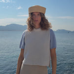 Sky blue sleeveless cashmere sweater for women | Oscar | Linnea Lund