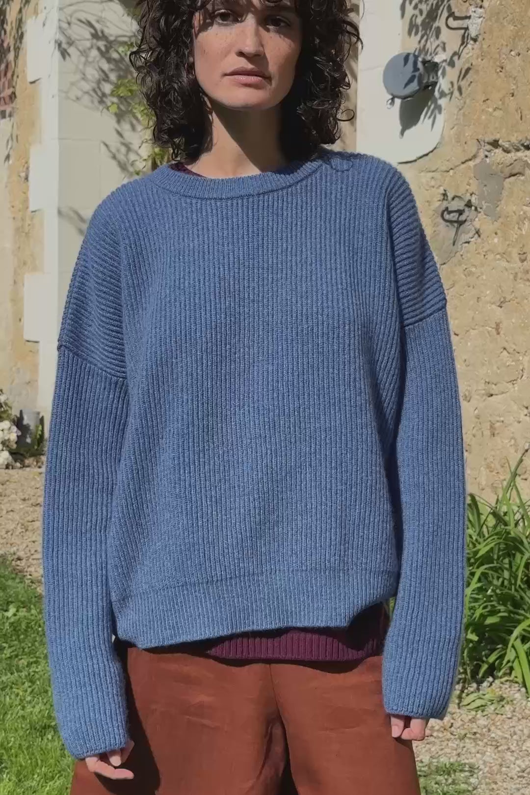 blue denim cashmere sweater women - video | Edward | Linnea Lund
