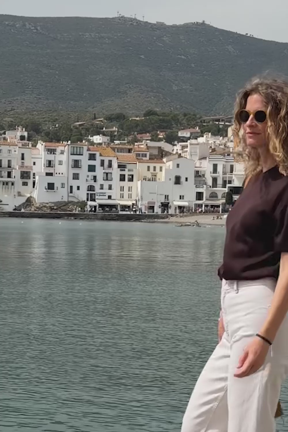 Cashmere and silk tee-shirt dark brown | Elio | Linnea Lund