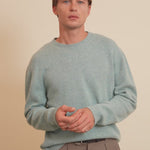 Cashmere sweater men aqua color - packshot | Mimmi | Linnea Lund