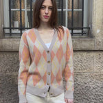 Beige jacquard cashmere cardigan women - video | Ebbe | Linnea Lund 