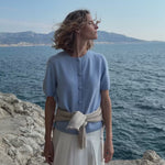 Short sleeves sky blue cashmere cardigan | Clara | Linnea Lund