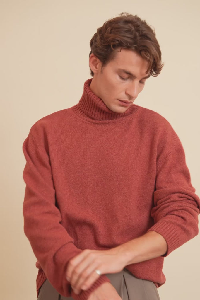red ochre cashmere sweater men - video | Francois | Linnea Lund