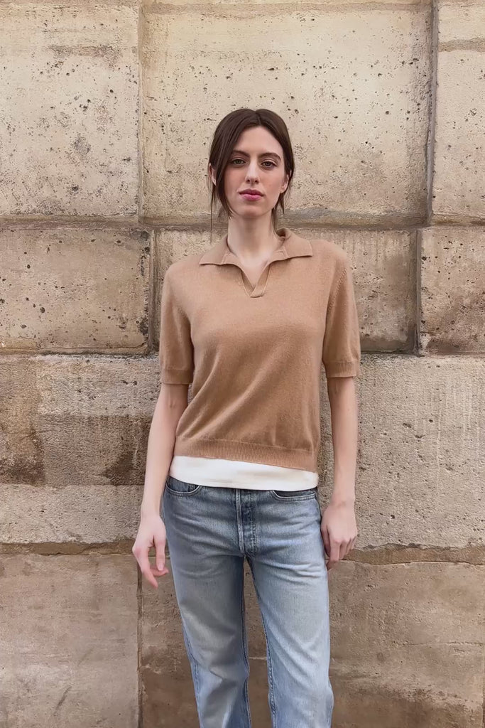 Camel women cashmere polo - video | Isabella | Linnea Lund 