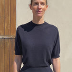Midnight blue cashmere t-shirt for women | Jeanette | Linnea Lund
