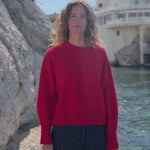 Ballon sleeves red cashmere sweater | Sarah | Linnea Lund