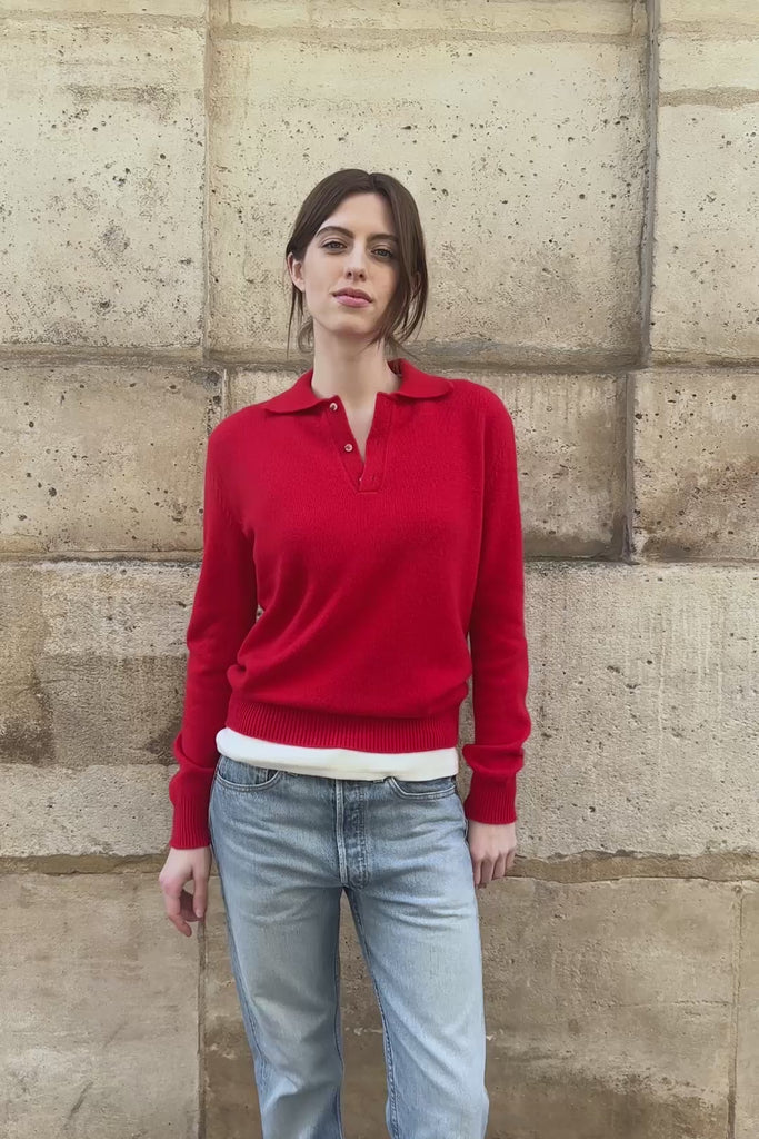 Cashmere polo women flash red - video | Ralph | Linnea Lund