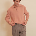 Salmon color cashmere polo sweater men - video | Ralph | Linnea Lund