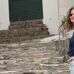 Cashmere and silk tee-shirt navy blue | Elio | Linnea Lund
