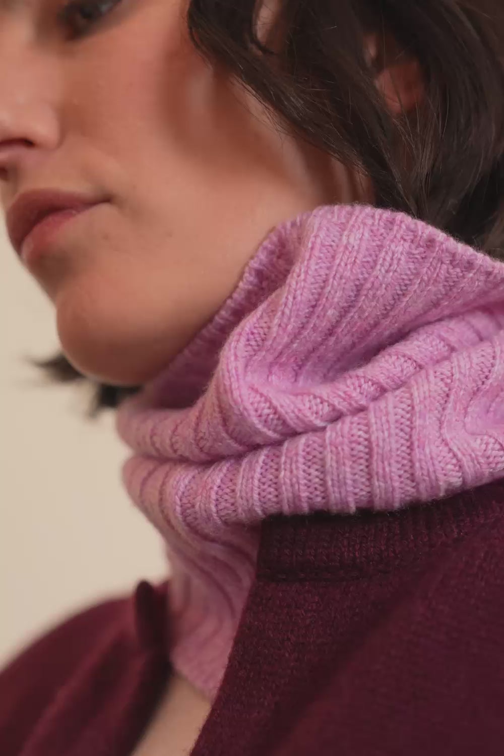 bubblegum pink cashmere collar women - video | Maya | Linnea Lund