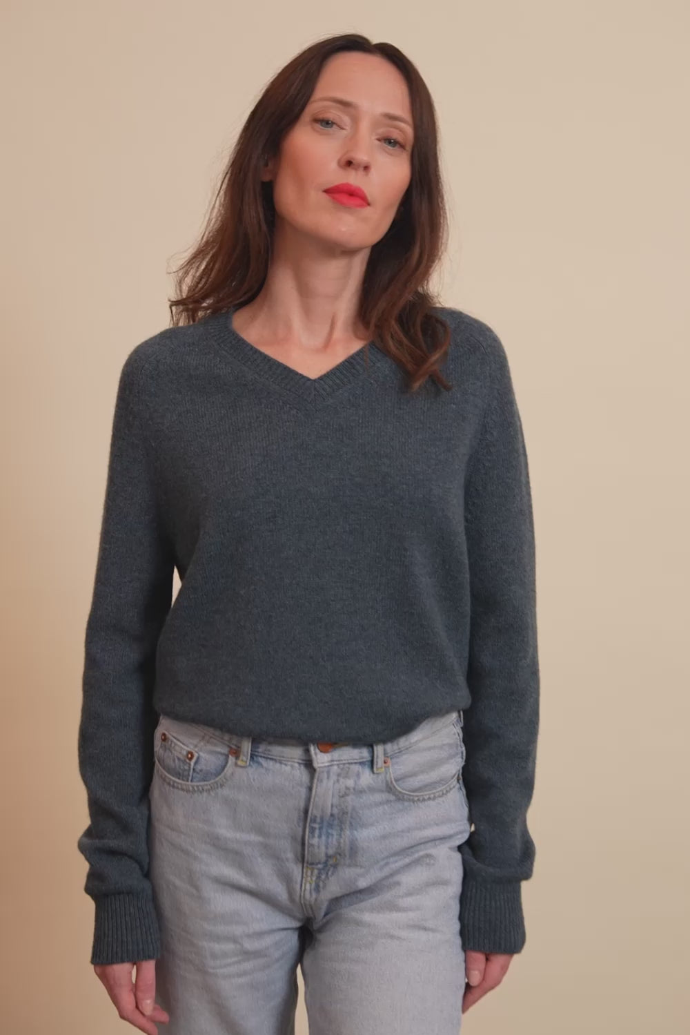 dark slate teal color cashmere sweater women - video | Jack | Linnea Lund