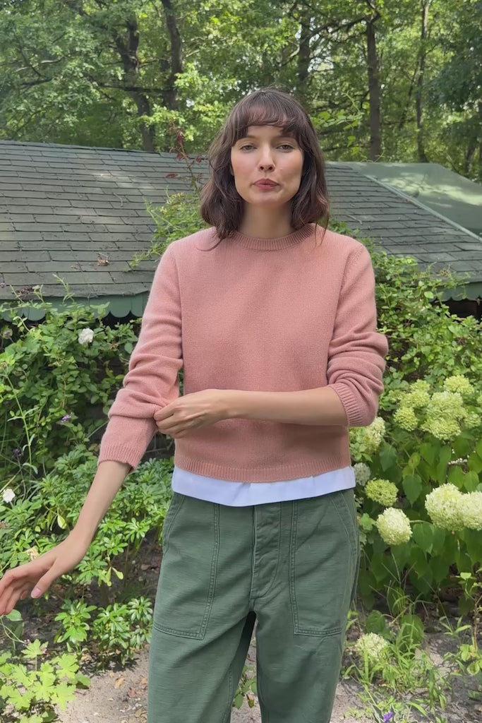 Rose gold cropped cashmere sweater crewneck | Pia | Linnea Lund
