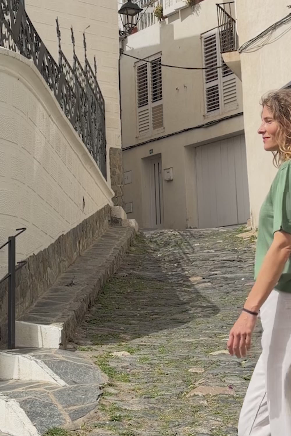 Cashmere and silk tee-shirt olive green | Elio | Linnea Lund
