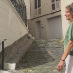 Cashmere and silk tee-shirt olive green | Elio | Linnea Lund