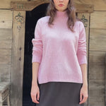 Textured pink turtleneck cashmere sweater | Charlotte | Linnea Lund