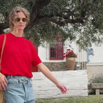Cashmere and silk tee-shirt red | Elio | Linnea Lund