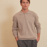 Light beige cashmere polo sweater men - video | Ralph | Linnea Lund