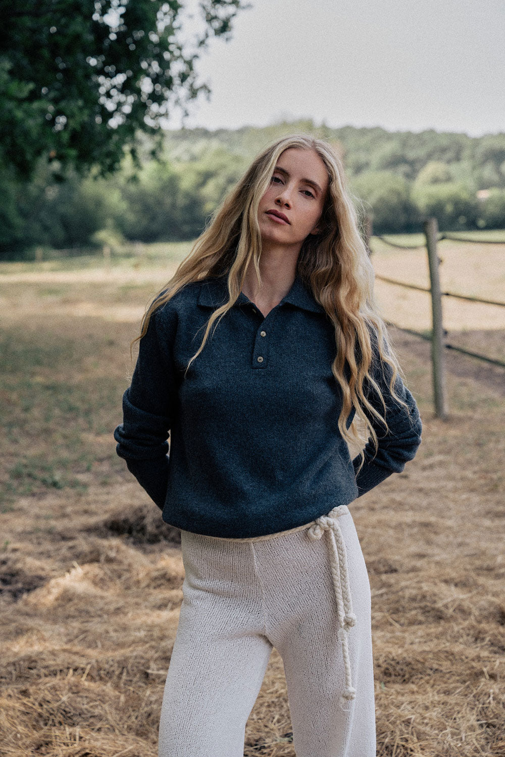 Dark grey cashmere polo sweater | Ralph | Linnea Lund