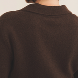 Cashmere polo women brown chocolate - back view | Ralph | Linnea Lund