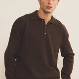 Cashmere polo women  chocolate brown - front view | Ralph | Linnea Lund
